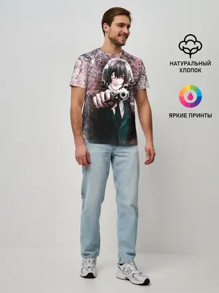 Мужская базовая футболка / Опасный Дазай Осаму