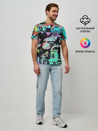Мужская базовая футболка / ГЛИТЧ / GLITCH ЗАСТАВКА