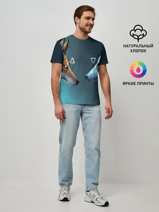 Мужская базовая футболка / ЛИСА И ВОЛК