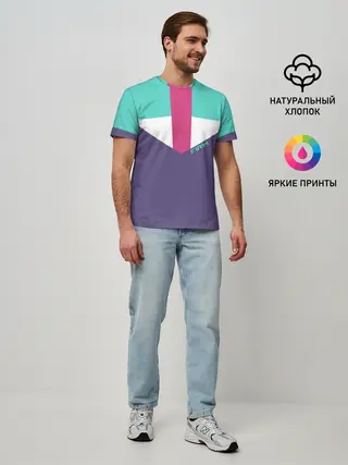 Мужская базовая футболка / Стиль 90 х