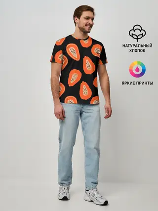 Мужская базовая футболка / Папайя