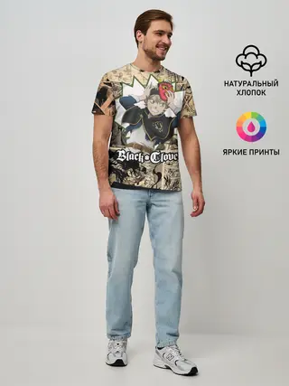 Мужская базовая футболка / Черный Клевер