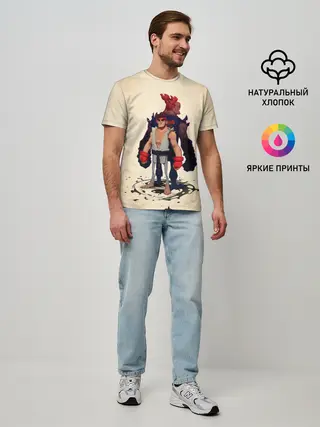Мужская базовая футболка / Рю и Акума