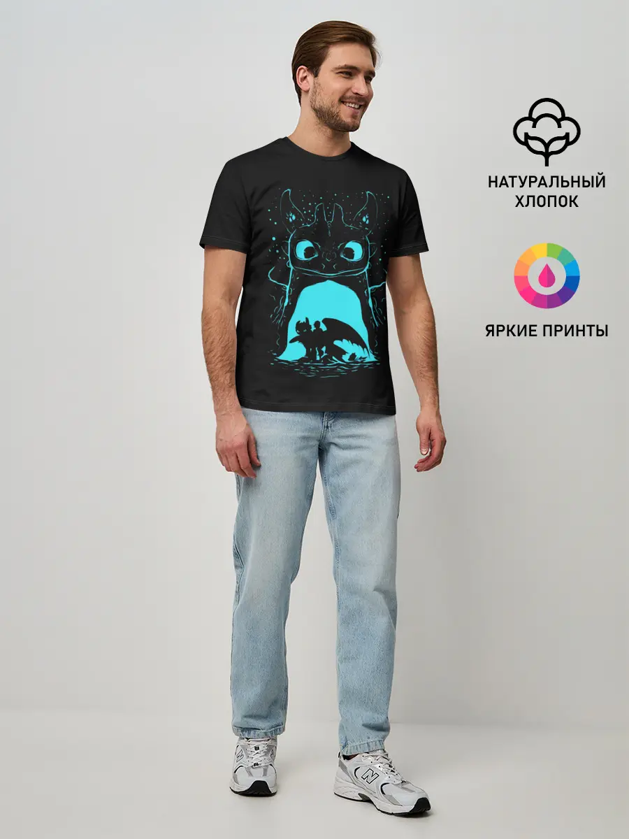 Мужская базовая футболка / Как приручить дракона