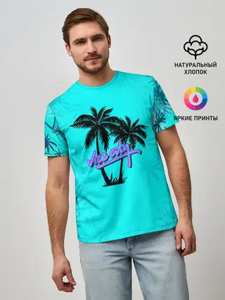 Мужская базовая футболка / GTA Vice City гавайка
