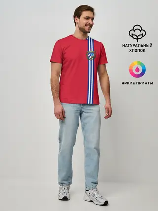 Мужская базовая футболка / Куба, лента с гербом