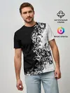 Мужская базовая футболка / Черно-белый узор.
