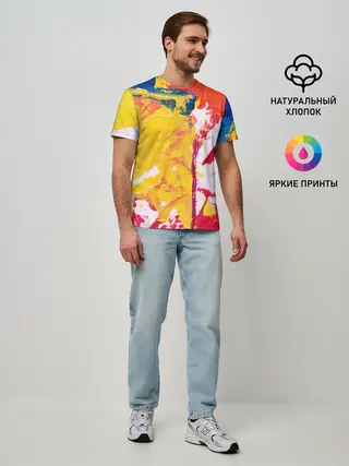 Мужская базовая футболка / Красочное счастье