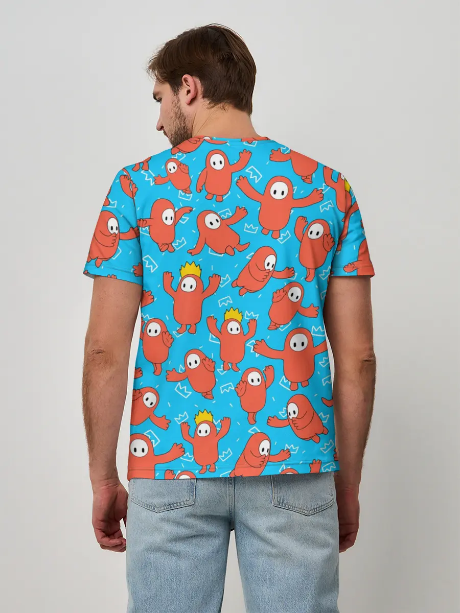 Мужская базовая футболка / Fall guys red