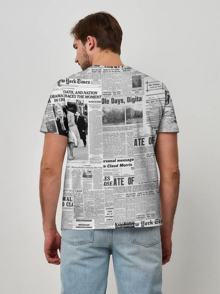 Мужская базовая футболка / Газета Newspaper