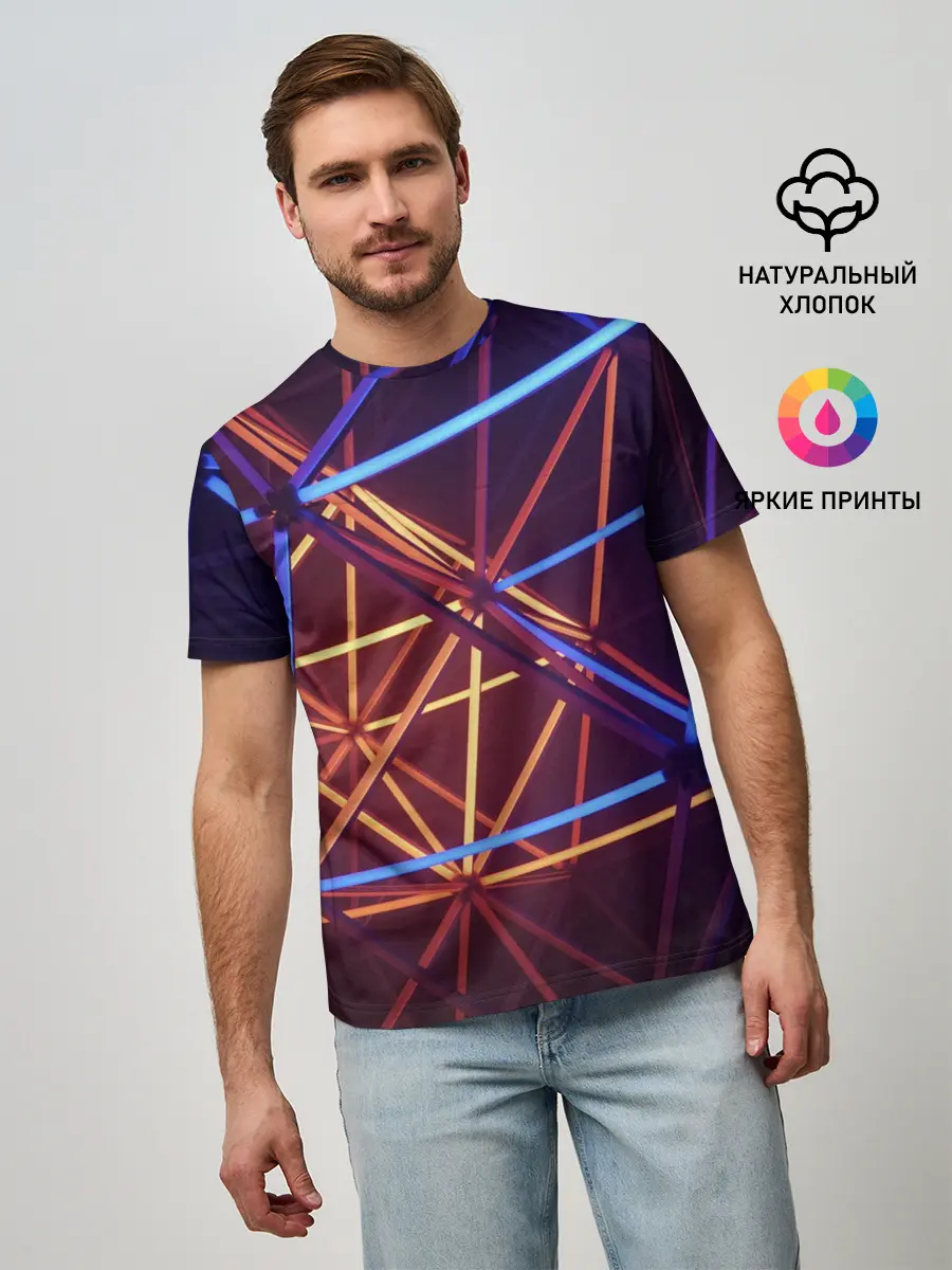 Мужская базовая футболка / Линии