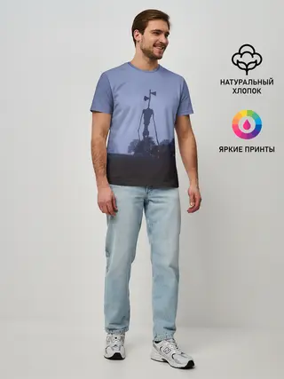 Мужская базовая футболка / СИРЕНОГОЛОВЫЙ У ДОМА