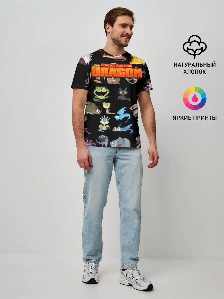 Мужская базовая футболка / How to Train Your Dragon