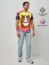 Мужская базовая футболка / Psychedelic Rainbow Cat