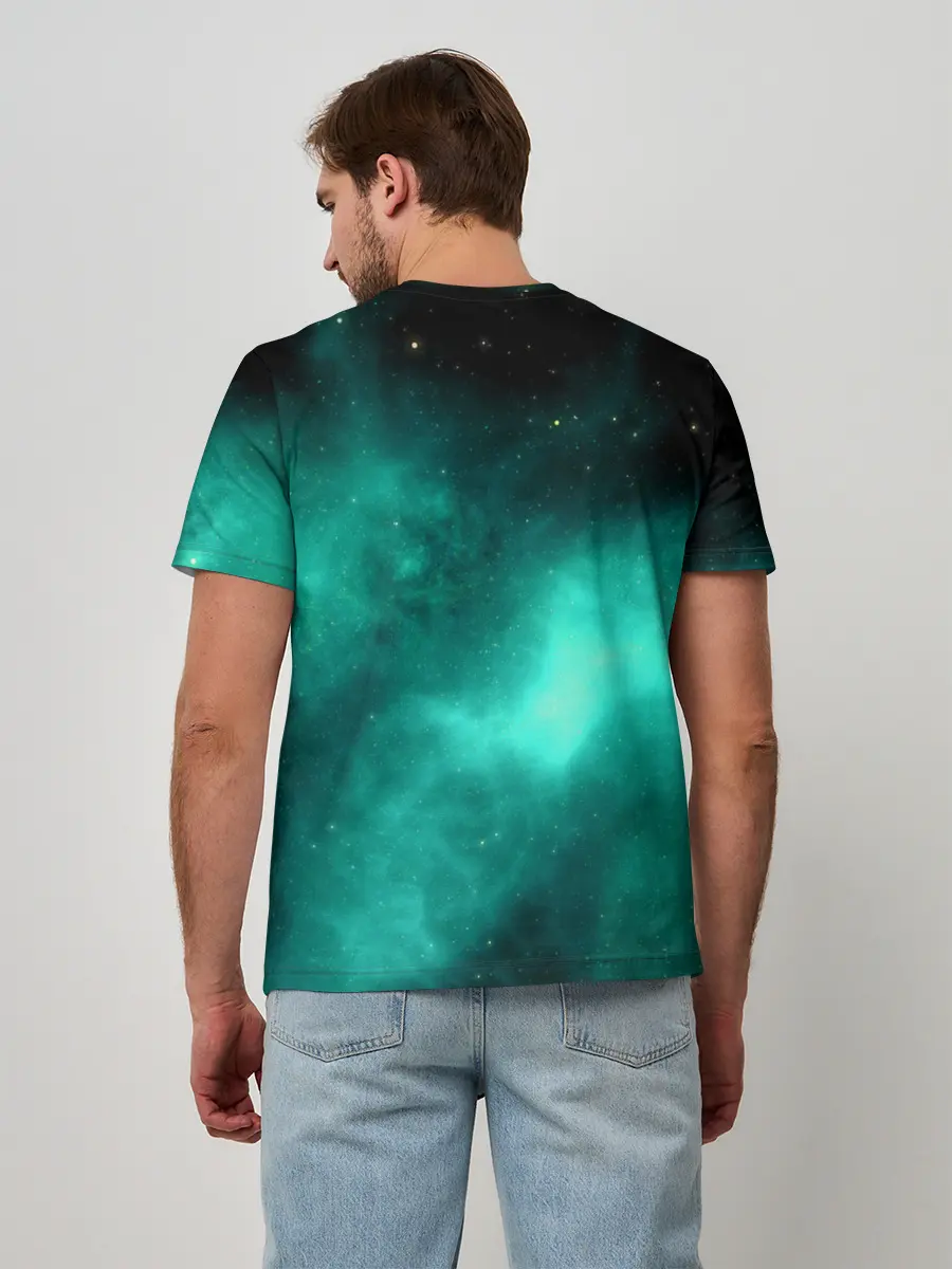 Мужская базовая футболка / НЕОНОВЫЙ КОСМОС