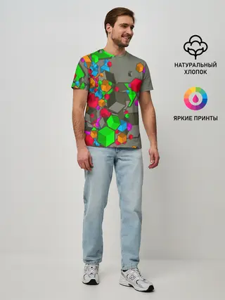 Мужская базовая футболка / Кубики