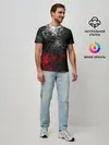 Мужская базовая футболка / БРЫЗГИ КРАСОК GLITCH