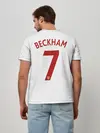 Мужская базовая футболка / Дэвид Бекхэм Англия Ретро