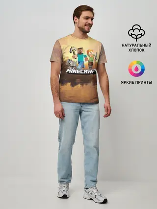 Мужская базовая футболка / Minecraft / Майнкрафт