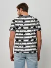 Мужская базовая футболка / Черно-белый полосатый узор