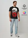 Мужская базовая футболка / Череп и Красный Цветок | Skull