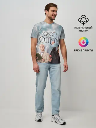 Мужская базовая футболка / Good Omens