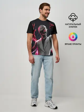 Мужская базовая футболка / Ken Kaneki машет рукой