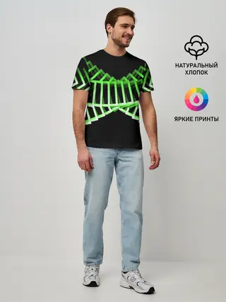 Мужская базовая футболка / Неоновые квадраты