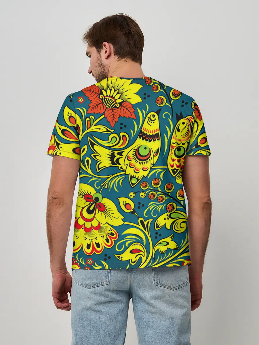 Мужская базовая футболка / Хохлома