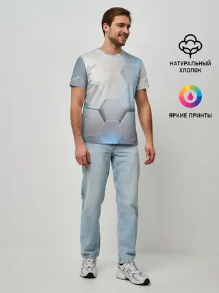 Мужская базовая футболка / 3D соты