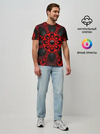 Мужская базовая футболка / Красный цветок