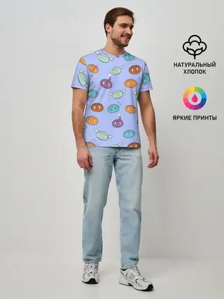 Мужская базовая футболка / Genshin impact Slimes | Слаймы