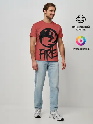 Мужская базовая футболка / Emblems Fire