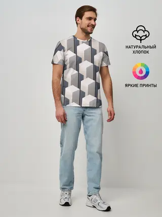 Мужская базовая футболка / ГрафиЧеские Кубы