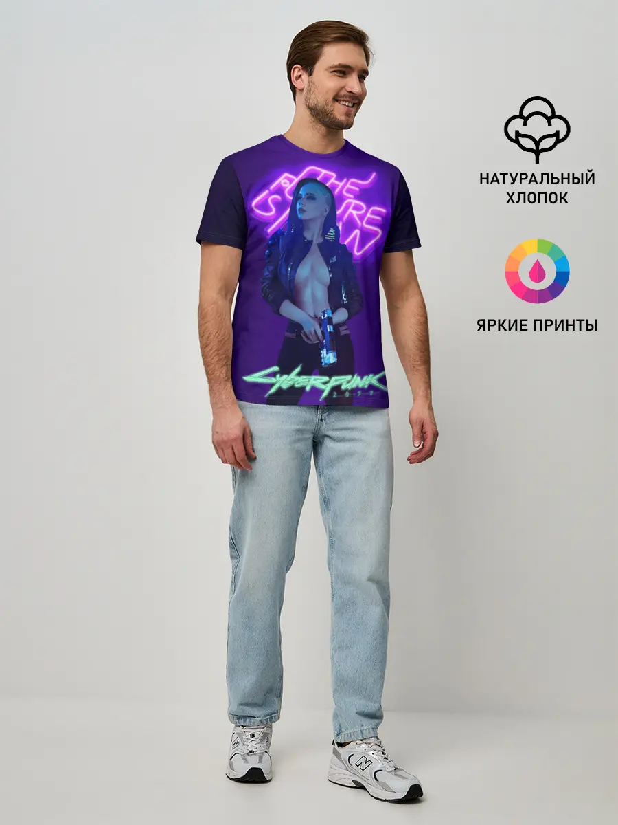 Мужская базовая футболка / Cyberpunk 2077 V