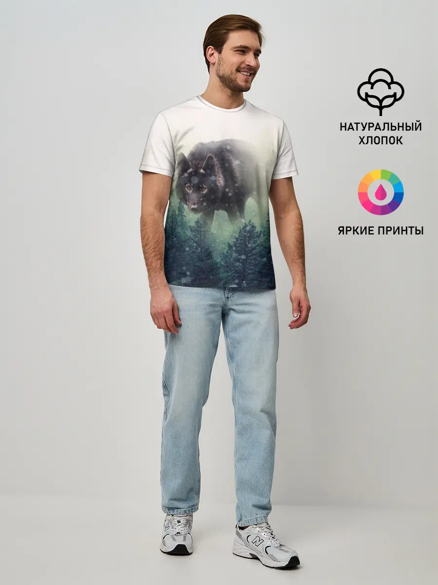 Мужская базовая футболка / Волк