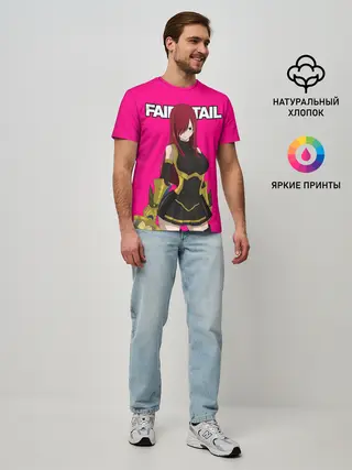 Мужская базовая футболка / Эльза на розовом фоне