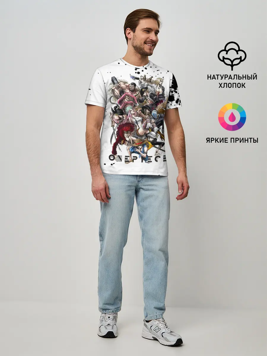 Мужская базовая футболка / Пираты One Piece. Большой куш