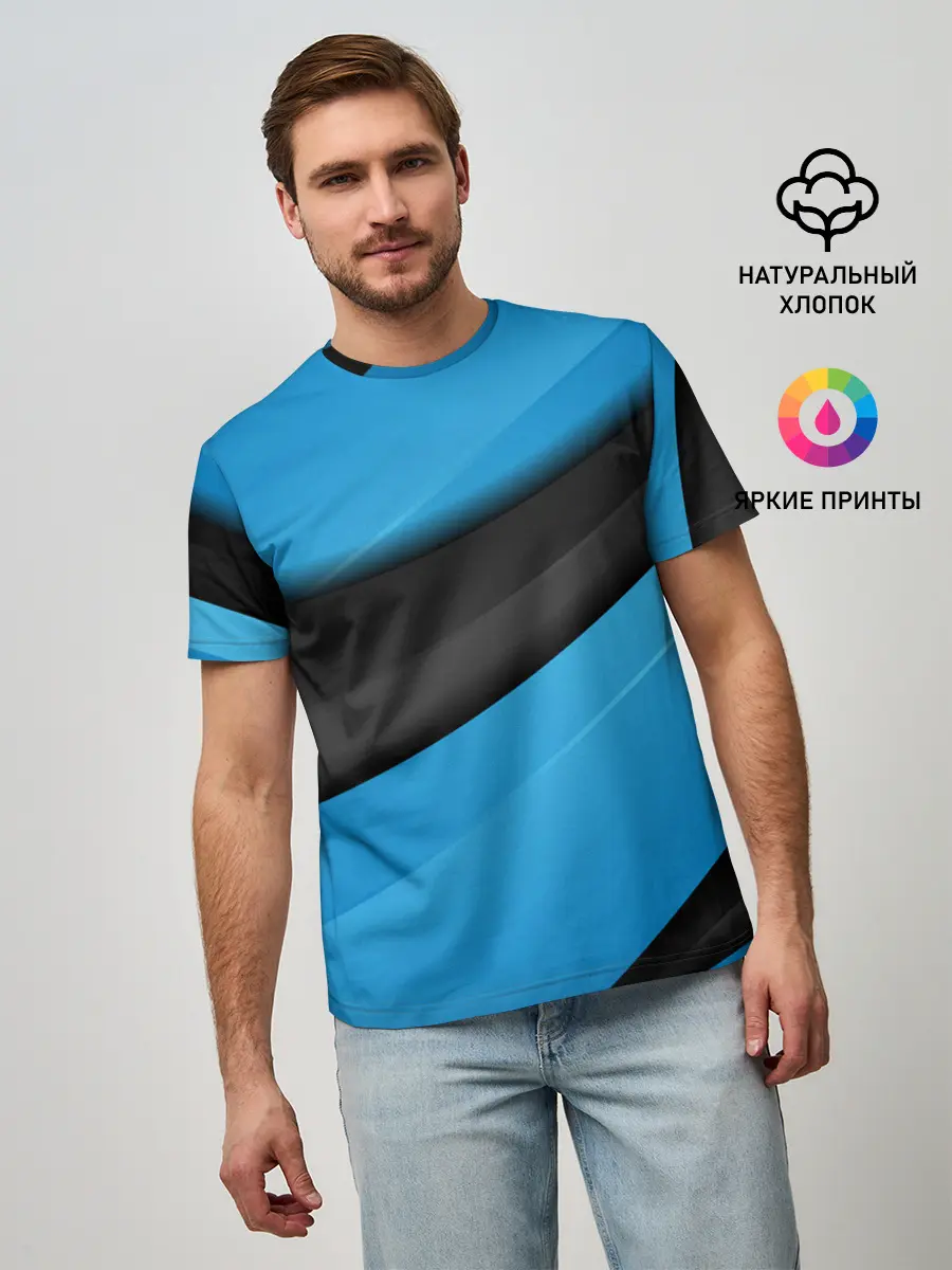 Мужская базовая футболка / Blue Sport Style