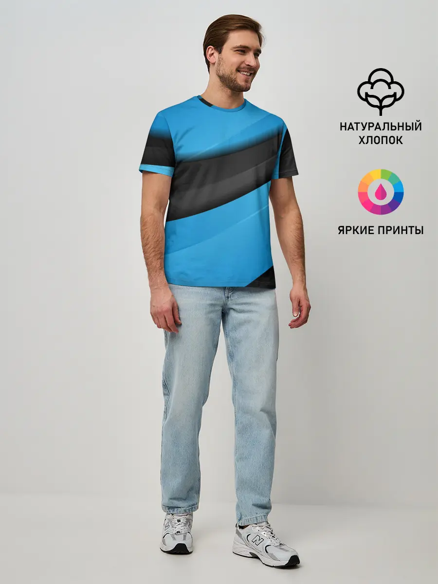 Мужская базовая футболка / Blue Sport Style