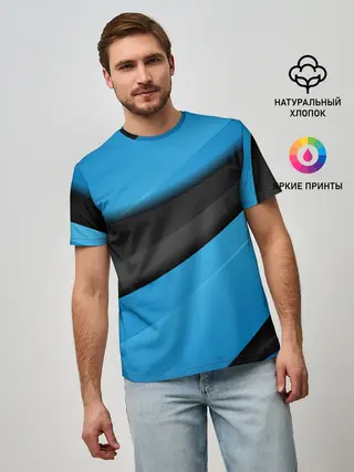 Мужская базовая футболка / Blue Sport Style