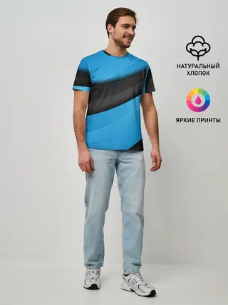 Мужская базовая футболка / Blue Sport Style