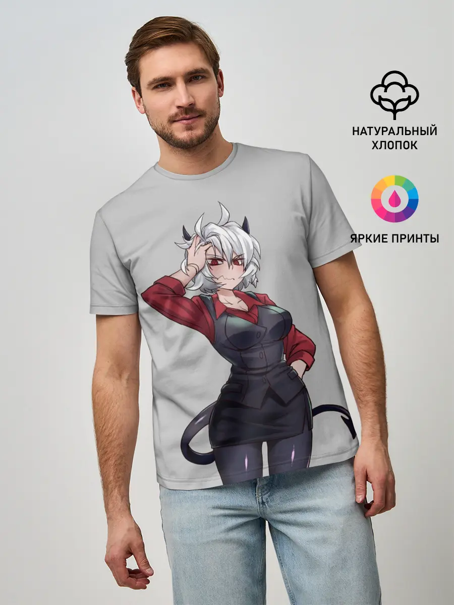 Мужская базовая футболка / Malina рука на голове Helltaker