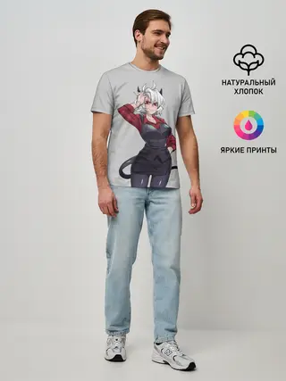 Мужская базовая футболка / Malina рука на голове Helltaker