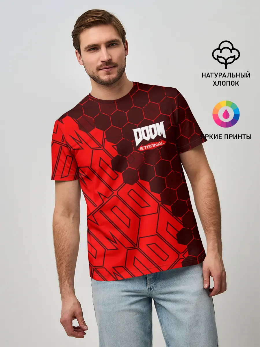 Мужская базовая футболка / DOOM ETERNAL / ДУМ ЭТЕРНАЛ