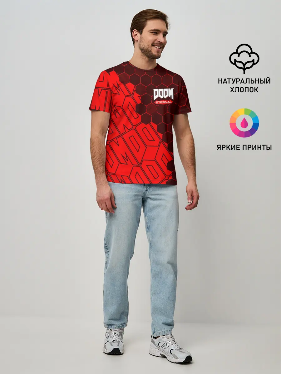 Мужская базовая футболка / DOOM ETERNAL / ДУМ ЭТЕРНАЛ