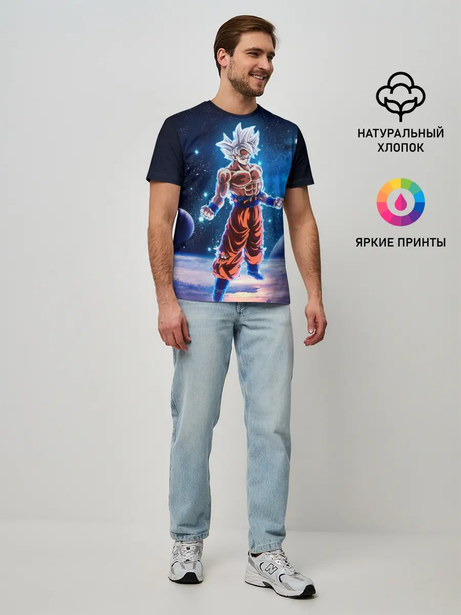 Мужская базовая футболка / Goku on a planet
