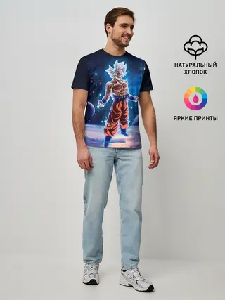 Мужская базовая футболка / Goku on a planet