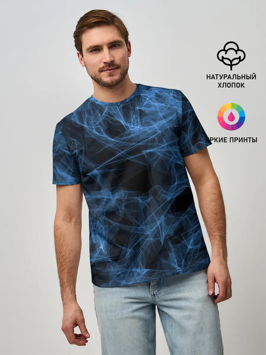 Мужская базовая футболка / Синяя паутина