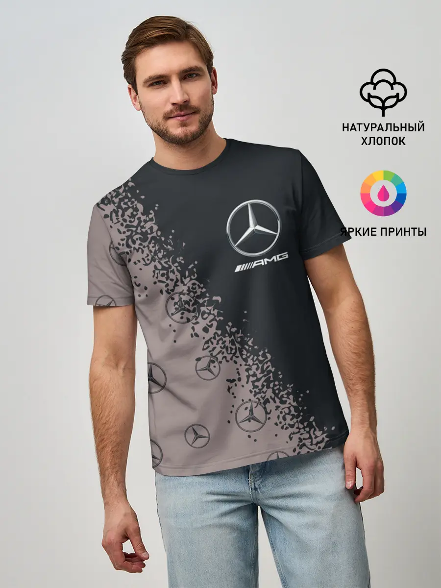 Мужская базовая футболка / MERCEDES / МЕРСЕДЕС